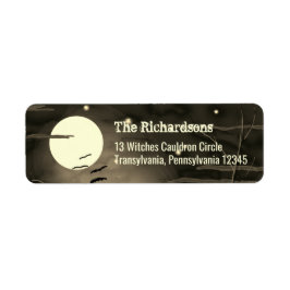 Vintage Halloween Full Moon Bats Rücksendeadresse