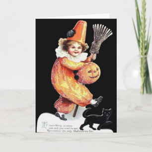 Vintage-Halloween-Funkel-Kostüm-Party Karte