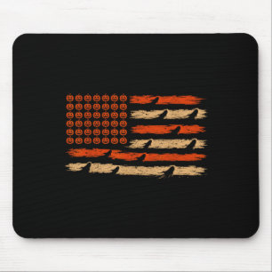 Vintage-Halloween-Geist Amerikanische Flagge Gruse Mousepad