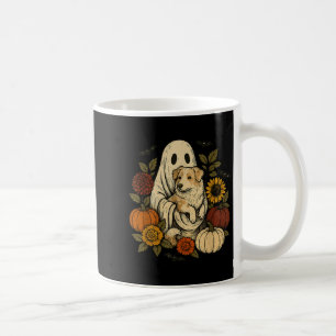 Vintage Halloween-Geist Aussie-Hund Herbstblumen Kaffeetasse