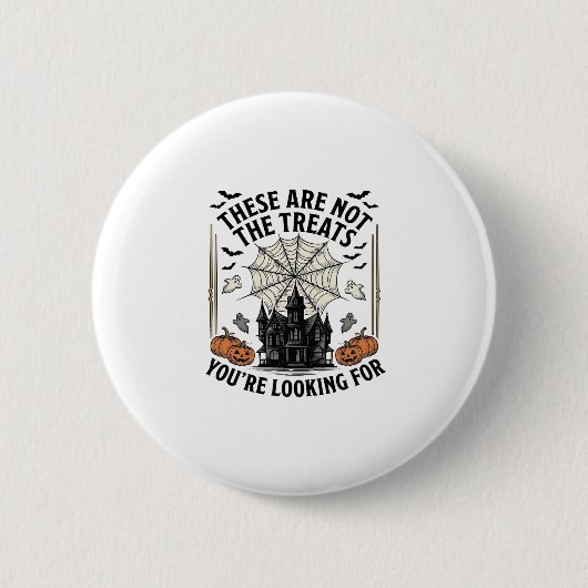 Vintage-Halloween-Geist-Behandlung-Shirt-Design_1 Button (Vorderseite)