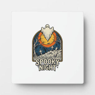 Vintage-Halloween-Geist-Friedhofs-Gravur-Shirt_ Fotoplatte