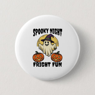 Vintage-Halloween-Geist Gruselige Kürbis-Shirt_1 Button