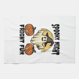 Vintage-Halloween-Geist Gruselige Kürbis-Shirt_1 Geschirrtuch