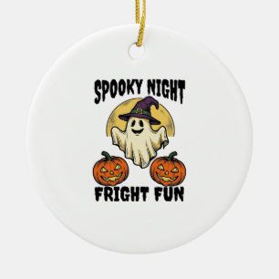 Vintage-Halloween-Geist Gruselige Kürbis-Shirt_1 Keramik Ornament