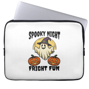 Vintage-Halloween-Geist-Gruseliges-Kürbis-Shirt_1 Laptopschutzhülle