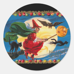 Vintage Halloween Geist Hexen Aufkleber