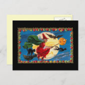 Vintage Halloween-Geist-Hexenkarte Postkarte (Vorne/Hinten)