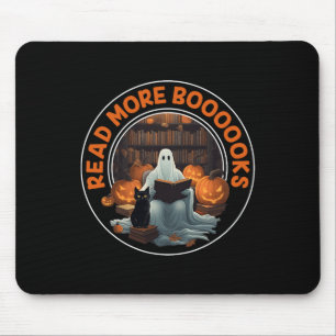 Vintage Halloween-Geist Mehr Bücher lesen Schwarze Mousepad