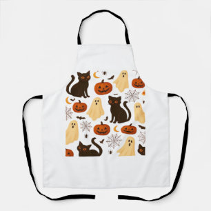 Vintage Halloween-Geist & Schwarzkatze Muster Clas Schürze