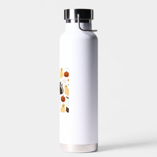 Vintage Halloween-Geist & Schwarzkatze Muster Clas Trinkflasche