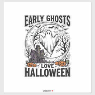 Vintage-Halloween-Geist-verlassener-Mond-Stich-Kun Aufkleber
