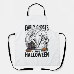 Vintage-Halloween-Geist-verlassener-Mond-Stich-Kun Schürze