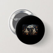 Vintage Halloween-Geister im Wald Button (Vorne & Hinten)