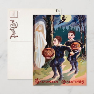 Vintage Halloween-Geister-Postkarte Postkarte
