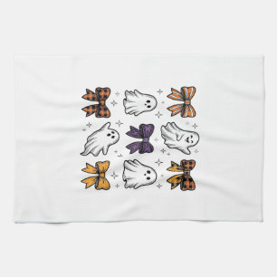 Vintage-Halloween-Geister und -Schleifen-Shirt-Des Geschirrtuch