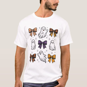 Vintage-Halloween-Geister und -Schleifen-Shirt-Des T-Shirt