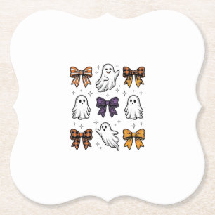 Vintage-Halloween-Geister und -Schleifen-Shirt-Des Untersetzer
