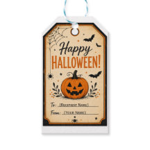 Vintage-Halloween-Geschenkanhänger | Personalisier