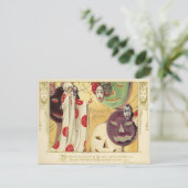Vintage Halloween-Gesichter Postkarte (Stehend Vorderseite)