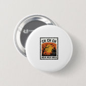 Vintage-Halloween-Gespensterbaum-Silhouette-Shirt Button (Vorne & Hinten)