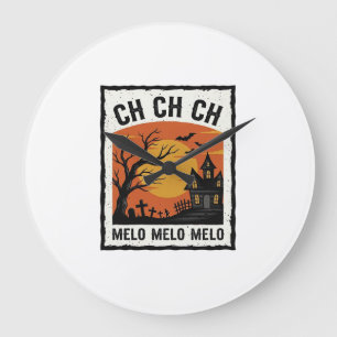 Vintage-Halloween-Gespensterbaum-Silhouette-Shirt Große Wanduhr