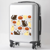 Vintage Halloween Ghost & Black Cat Pattern Classi Aufkleber (Koffer)