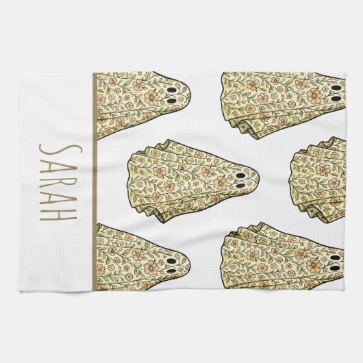 Vintage Halloween-Ghost-Hand Geschirrtuch (Horizontal)