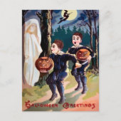 Vintage Halloween-Ghost-Postkarte Postkarte (Vorderseite)