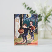 Vintage Halloween-Ghost-Postkarte Postkarte (Stehend Vorderseite)
