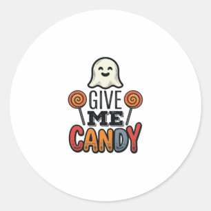Vintage-Halloween-Gib-mir-Süßigkeiten-Geister-Shir Runder Aufkleber