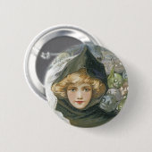 Vintage Halloween-Girl Button (Vorne & Hinten)