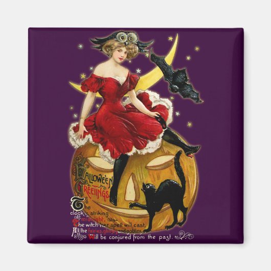 Vintage Halloween-Girl Magnet (Vorne)