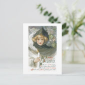 Vintage Halloween-Girl Postkarte (Stehend Vorderseite)