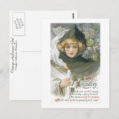 Vintage Halloween-Girl Postkarte (Vorne/Hinten)