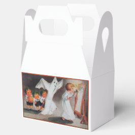 Vintage Halloween Girl w Candle Gastgeschenk Boxen Geschenkschachtel
