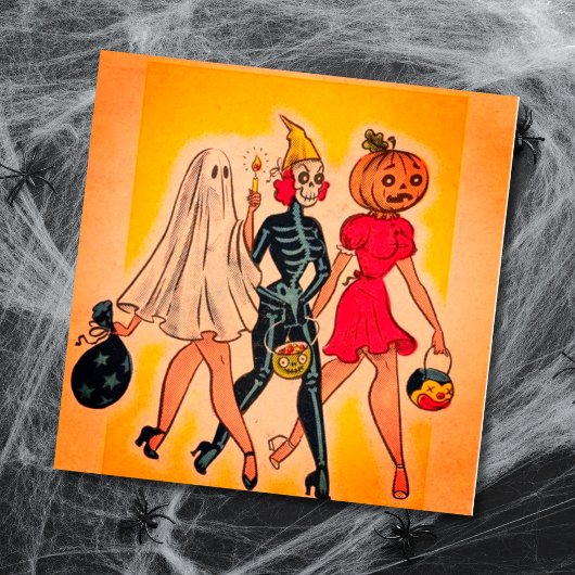 Vintage Halloween-Girls-Trick oder -Behandlung