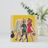 Vintage Halloween-Girls-Trick oder -Behandlung (Stehend Vorderseite)