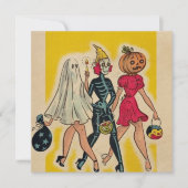 Vintage Halloween-Girls-Trick oder -Behandlung (Vorderseite)