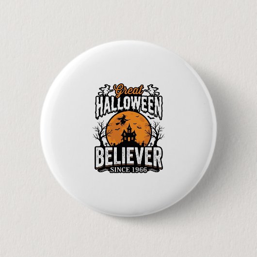 Vintage-Halloween-Gläubiger seit 1966 Grafik_1 Button (Vorderseite)