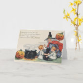 Vintage Halloween-Glück-Gruß-Karte Karte (Gelbe Blume)