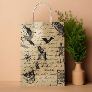 Vintage Halloween Goth Decoupage Viktorianisch Mittlere Geschenktüte