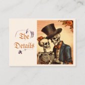 Vintage Halloween Goth QRC Hochzeitsdetails Begleitkarte (Vorderseite)