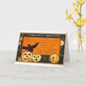 Vintage Halloween Greetings Karte (Gelbe Blume)