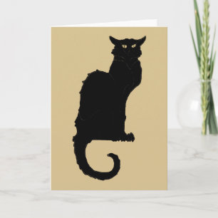 Vintage Halloween, Gruselige Art Nouveau Schwarze  Karte