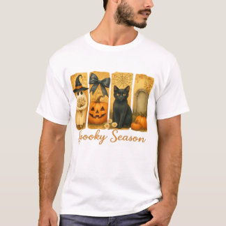 Vintage Halloween Gruselige Jahreszeit, süße Geist T-Shirt