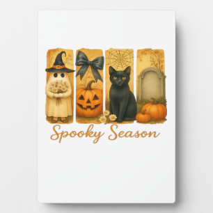 Vintage Halloween Gruselige Jahreszeit, süßer Geis Fotoplatte