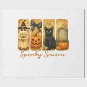 Vintage Halloween Gruselige Jahreszeit, süßer Geis Geschenkpapier