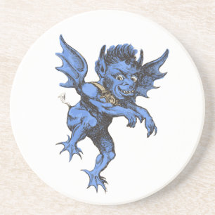 Vintage Halloween, gruseliger böser Gargoyle-Dämon Getränkeuntersetzer