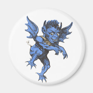 Vintage-Halloween, gruseliger böser Gargoyle-Dämon Magnet